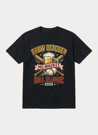 Brew October Milwaukee baseball graphic tee in black