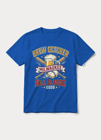 Brew October Milwaukee baseball graphic tee in blue
