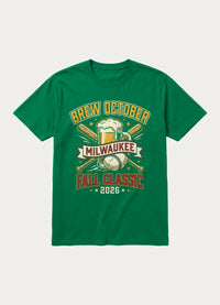 Brew October Milwaukee baseball graphic tee in green