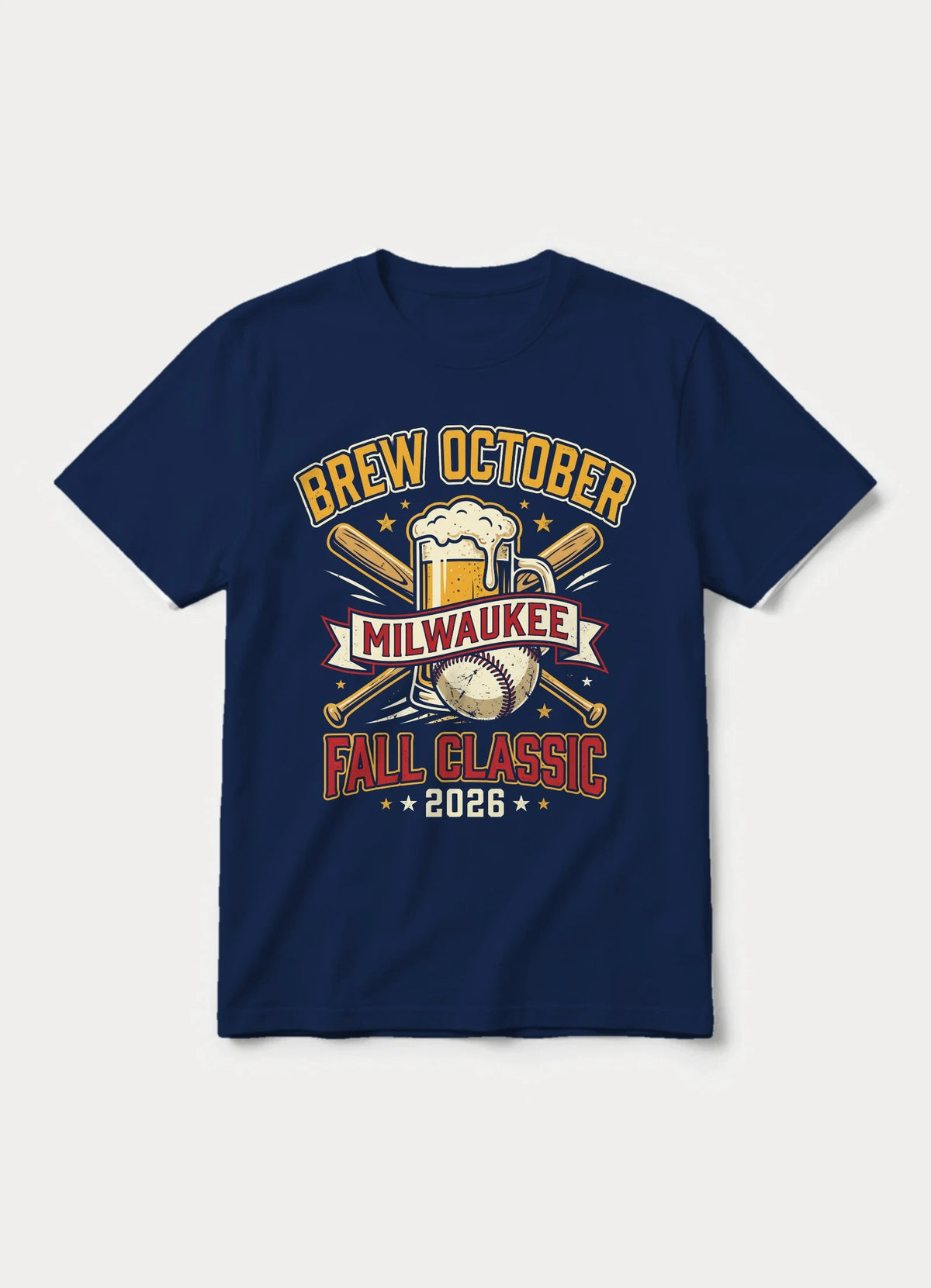 Brew October Milwaukee baseball graphic tee in navy
