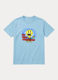 Fact Attack Adventures graphic tee in light blue