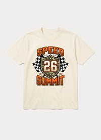 Speed Summit 26 racing graphic tee in beige