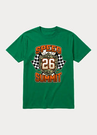 Speed Summit 26 racing graphic tee in green