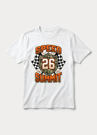 Speed Summit 26 racing graphic tee in white